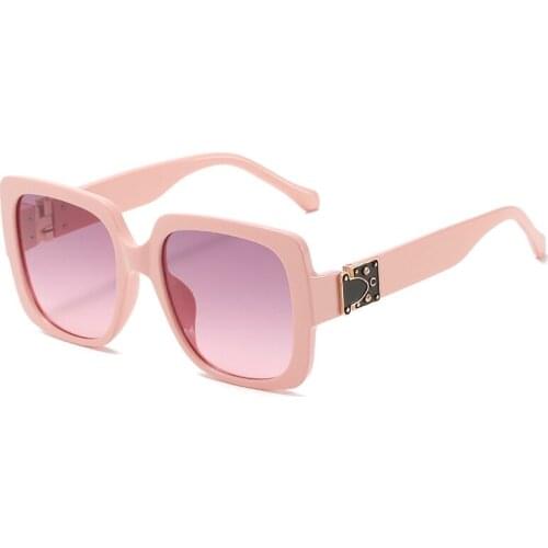 Vintage Quality Pink Sunglasses Female Aesthetic Oversize Square Brand Design Eyewear Shades for Women Sun Glasses