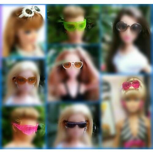 Original Doll Sunglass / Mix Different Styles Fashion Multicolor Accessories For 1/6 Barbie Doll GiftToys for Girls