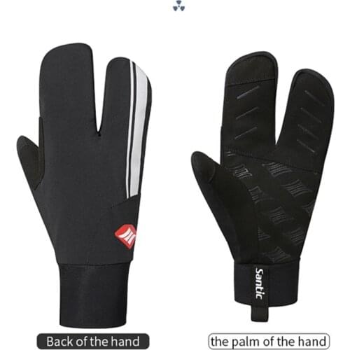 Santic New Design Warm Cycling Gloves Shockproof Long Finger Non-Slip Bicycle Riding Bike Gloves Autumn/Winter Guantes Ciclismo