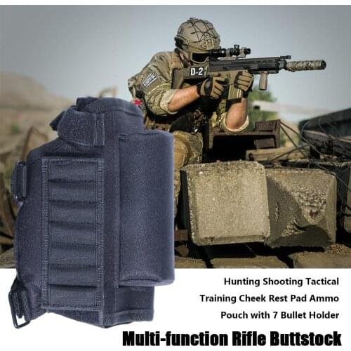 Portable Adjustable Tactical Butt Stock Rifle Cheek Rest Pouch Bullet Holder Bag Hunting Gun Accessories Pouches