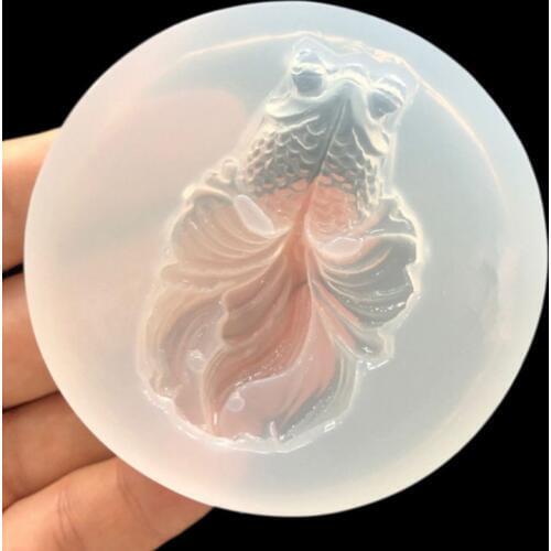 Transparent Silicone Mould Gold Fish Mirror DIY Crafts Jewelry Handmade Pendant Epoxy Resin