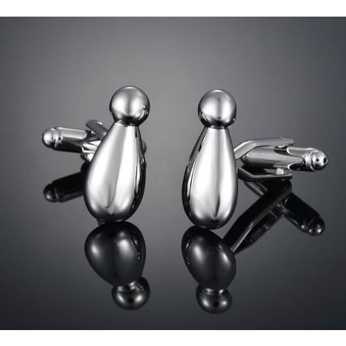 Fashion symbol exclamation point Cufflinks French long sleeve shirt with studs and Cufflinks