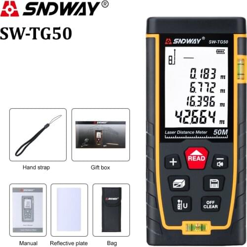 SNDWAY laser distance meter 40M 60M 80M 100M rangefinder trena laser tape range finder build measure device ruler test tool