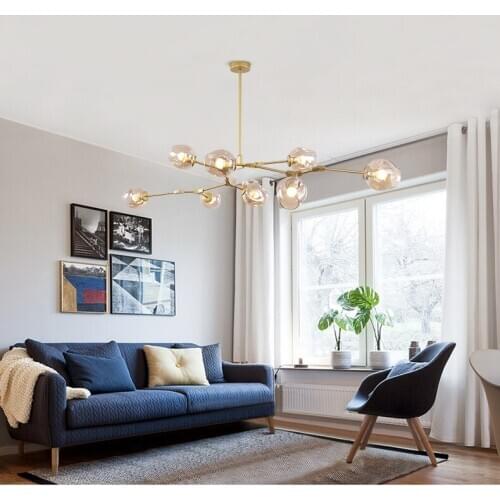 Modern LED Chandelier Lighting Glass Lustre LOFT Dining Bedroom Bedroom Ball Chandeliers Kitchen Fixtures Luminaire Pendant Lamp
