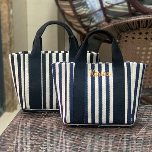 Personalized Name Canvas Handbag Simplicity Womens Tote Bag Portable for Outdoor Custom Embroidery