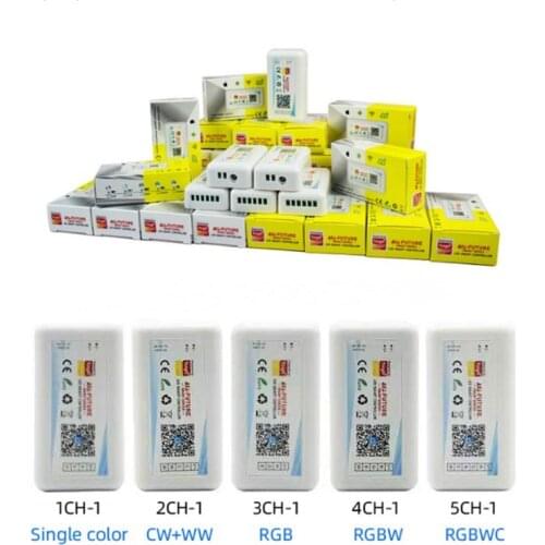 Led controller wifi 5v-24v dc mono cct rgb rgbw rgbww rgbcw strip touch rf remote alexa voice control wifi led strip controlle