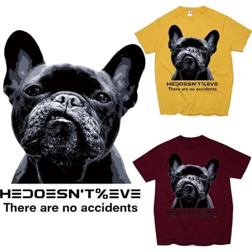 Cartoon Black Dog Patches Thermal Stickers on Clothes Fabric Iron-on Transfers for Clothing Thermoadhesive Patch Diy Applique