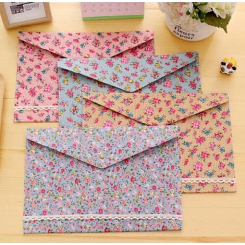 Vintage Dots Flower Face Series A4 Documents File Bag Files Folder Stationery Filing Production Folders Portfolio