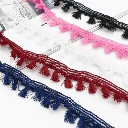 YACKALASI 20 Yds Short Fringe Tassel 100% Polyester Trimming Lace Trim Dance Latin Dress Macrame Samba Clothing Lace Huality 2CM