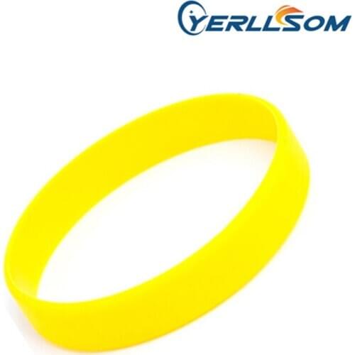 YERLLSOM 100pcs/Lot High Quality yellow silicone bracelets wristbands custom for promotional gifts BK017