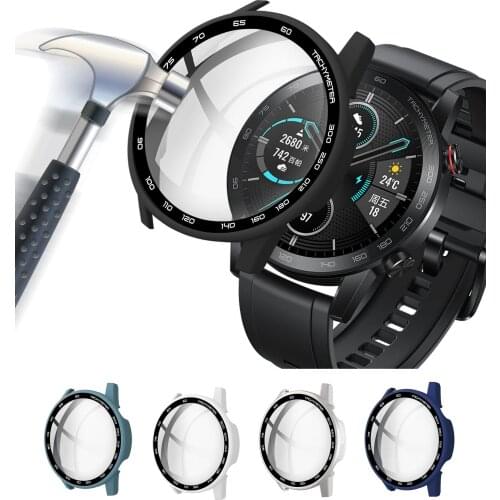 Hard Edge Glass Screen Protector Case Shell Frame For Huawei Honor Magic Watch 2 46MM Magic2 Protective Bumper Cover Accessories