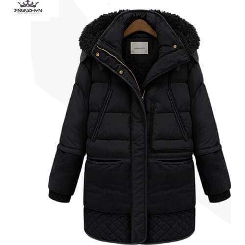 2019 Women Winter Cotton Coat Thicken Warm Wool Liner Solid Casual Hoodie Parkas Jacket Thicken Warm Plus Size padded Outerwear