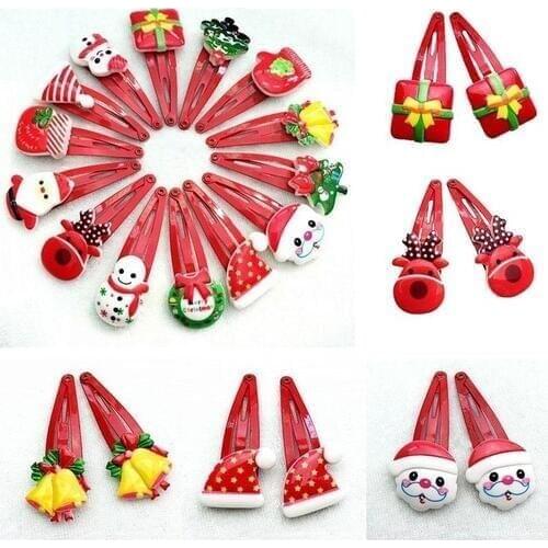 1/2/5/10Pcs Kids Girl Candy Hairpin 3D Funny Christmas Hair Clips Baby Hair Dress Xmas Barrettes Gift Photo Props. 3