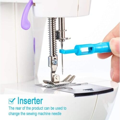 1Pcs DIY Sewing Accessories Portable for Household Needle Threader White/Blue Automatic Multi Purpose Plastic