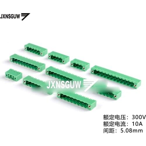 10PCS KF2EDGVM-5.08-2/3/4/5/6/7-12P Straight needle Socket with ear 5.08mm Terminal block PCB CONNECTOR PLUG-IN TEMINAL BLOCK