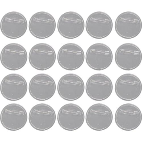 20Pcs Acrylic Round Button Badge Clear Button Pin Badges Painting Badge Crafts C1FE