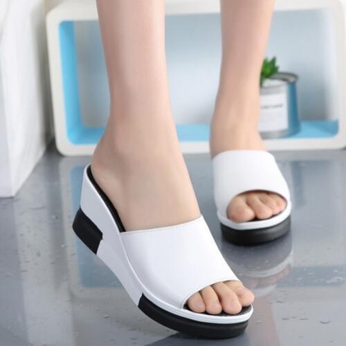2020 Summer Female Slippers All-match Muffin Bottom Slope Sexy Thick Soled Sandals Tide Shoes Woman