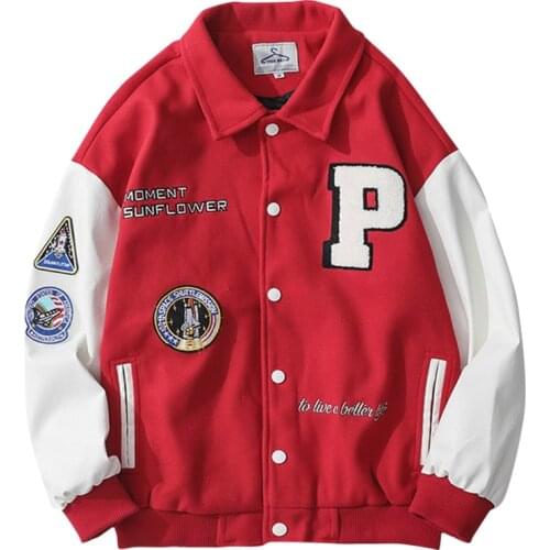 2020 College Style Hot Single Breasted Spliced Letter Brand Clothing Bomber Jacket Men Loose Baseball Uniform Female Winter Coat