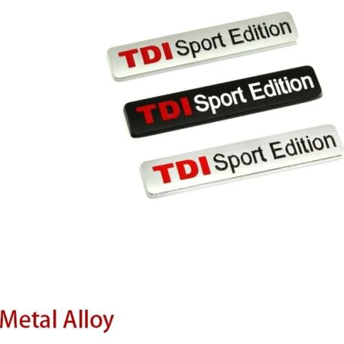 3D Metal TDI Sport Edition Logo Turbo Car Sticker Emblem Badge Decal for VW POLO GOLF CC TT JETTA GTI TOUAREG Passat MK4 MK5 MK6