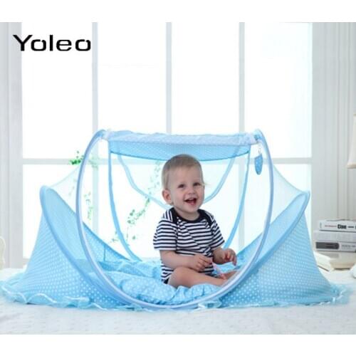 4pcs/set Baby Bedding Crib Netting Folding Baby Mosquito Insect Net Bed Mattress Pillow Baby Child Crib Net Room Decor 0-36month