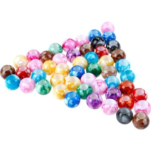 50pc/lot DIY Colorful Gradual Change Acrylic Round Hair Beads For Braids DIY Dreadlock Beads Hair Jewelry For Braids Accessories