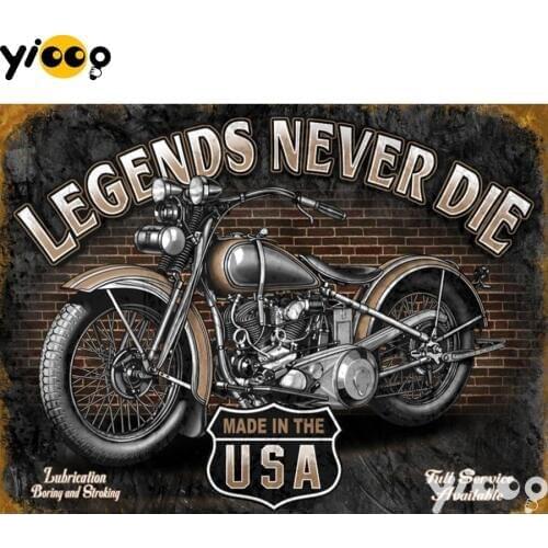 5D DIY diamond Painting Cross Stitch full square drill embroidery America Motorcycle Diamond mosaic Home Decor Gift BX0386