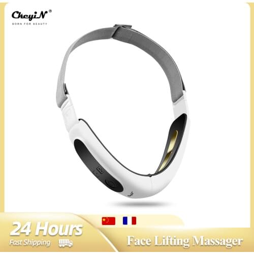 Chin V-Line Up Lift Belt Machine Red Blue Therapy Microcurrent Facial Lifting Device Face Slimming Vibration Massager V-Face