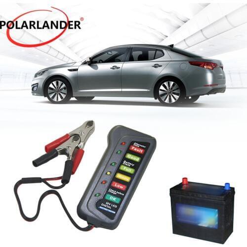 Car Digital Tester Alternator Tester with 6 LED Lights Display Battery Diagnostic Tool Indicates Tool