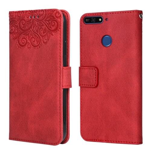 For Huawei Honor 7C Flower Embossing Case AUM-L29 5.7" Wallet Flip Leather Case for Huawei 7C Case