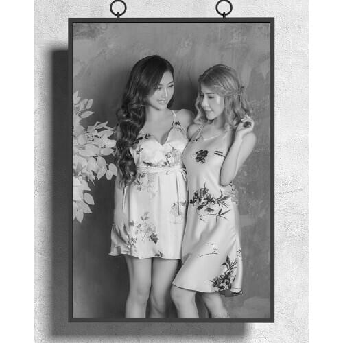 R0330 Black and White Chinese Style Sexy Beautiful Girl Model Wall Sticker Silk Poster Art Home Decoration