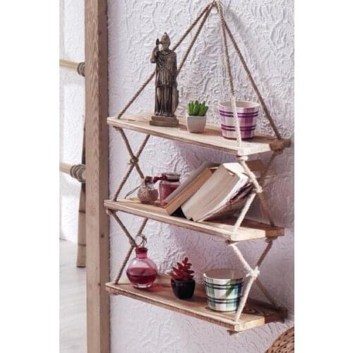 Decorative Handmade 3 Mesh Wood Shelf Bookcase Flower Bed Accessory Rack Wall decor