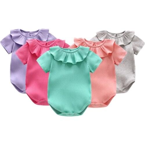 Newborn Infant Baby Rompers 0-2T 2020 Spring Summer Candy Ruffles Baby Jumpsuit New born Baby Boy Girl Clothes Outfits