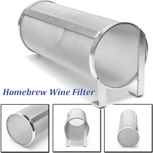400 Micron Stainless Steel Hop Spider Strainer Home Brew Beer Pellet Hop Filter Cartridge 100x255mm Filtering For Brew Kettle