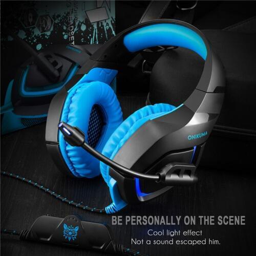 PC Gaming Headset for PS4 XBOX One 3.5mm Stereo USB LED Headphones with Omnidirectional Microphone for Computer Headphone Gamer