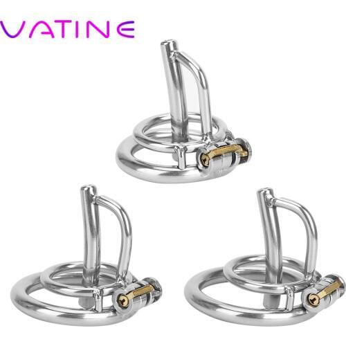 VATINE Penis Cage With Catheter Sex Toys For Men Adult Games Stainless Steel Male Chastity Device Cock Lock