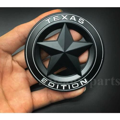 Matte Black Texas Edition Star Flag Car Trunk Emblems Badge Decal Sticker
