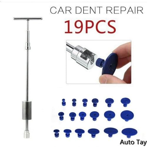 Metal Car Dent Repair Tools Auto Repair Dent Puller Kit Slide Hammer Reverse Hammer Glue +19pcs Glue Puller