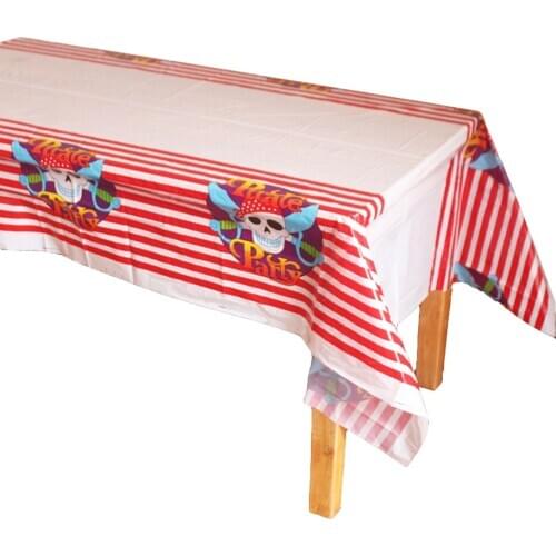 Disposable Plastic Table Clothes Table Cover Tablecloth Waterproof Pirate Striped For Party Decoration And Match Napkin