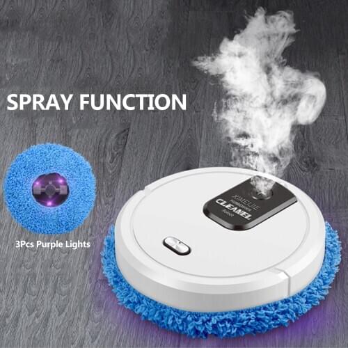 3-in-1 Robot Cleaner Wet & Dry Scrubbing Humidifying Automatic Dust Removal Cleaning Sweeper Cleaning USB Charge Robot Cleaner