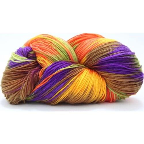 Segment Dye Acrylic Yarn Medium Thick Hand-knitted Gradient Color Handmade DIY Shoes Cotton Slippers Shoes Wool