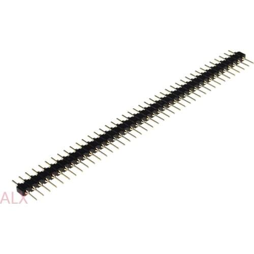 5PCS 1X40 PIN Single Row ROUND MALE PIN Header connector Strip 2.54MM PITCH 1X40pin 1*40 40P 40PIN black FOR PCB BOARD