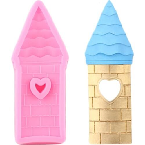 Castle House Silicone Mold DIY Baby Party Cake Border Cake Decorating Tools Cookie Baking Candy Clay Chocolate Gumpaste Molds