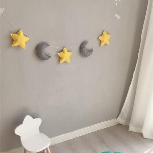 Nordic Baby Room Handmade Nursery Star Garlands Christmas Kids Room Wall Decorations Photography Props Decorations baby shower