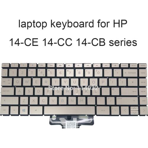Backlit Keyboard Replacement keyboards for HP 14CE 14 CE 14-CE0064ST 14-CE0068ST 14-CE0008CA UK EU British Rose Gold L19192-031