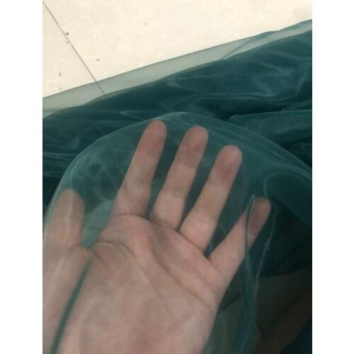 Dark green color 150cm width 6meters/lot soft organza sheer tissue fabric