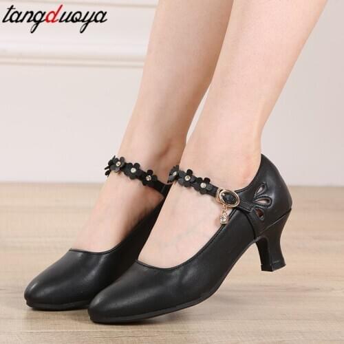 Women Latin Dance shoes Soft Bottom Sports Women Shoes Modern Jazz Ballroom Dancing shoes Tango High Heels Flowers