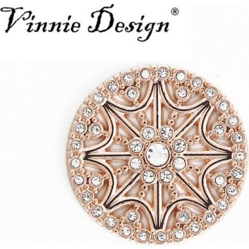 Vinnie Design Jewelry 33mm Large Coin with Clear Stone for Coin Holder Pendant Necklace for Women