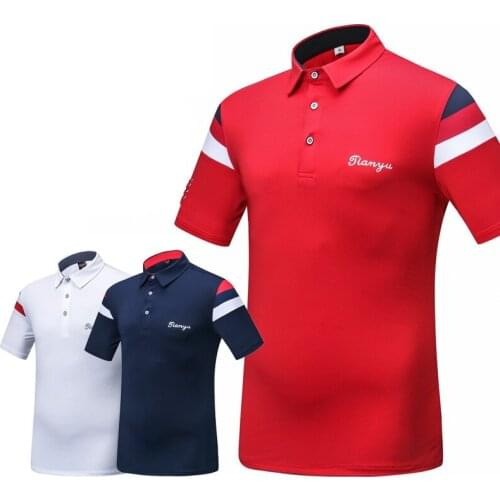 High Quality Golf Shirt Men Sports Training Shirt Turn-Down Collar Jersey Anti Sweat Breathable Good Elastic Summer Shirt D0932