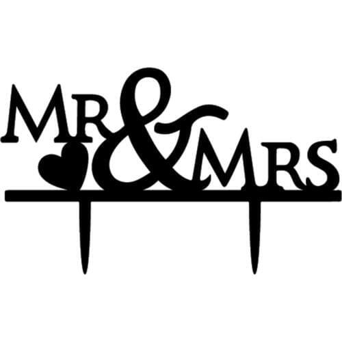 1PCS Cake Flag Party Decoration Accessories Acrylic Cake Topper Mr&Mrs Cupcake Toppers Wedding Birthday Party Supplies