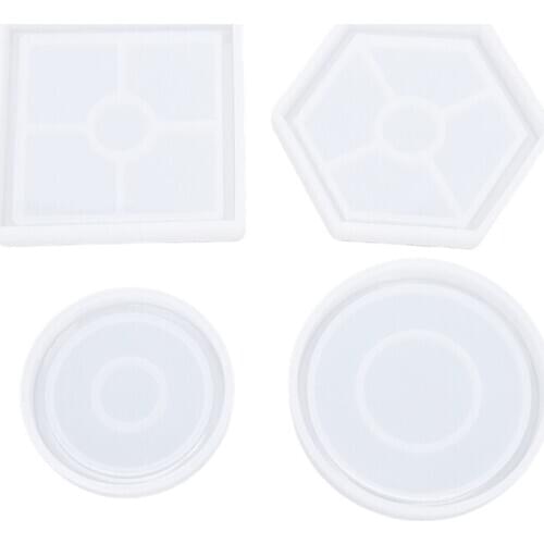 1pcs Coaster Resin Silicone Cup Mat Pad Mold Jewelry Making Epoxy Mould Tool Craft
